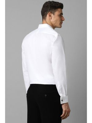Louis Philippe Men White Classic Fit Solid Full Sleeves Formal Shirt