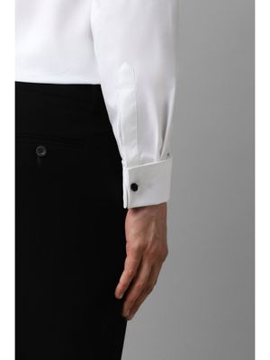 Louis Philippe Men White Classic Fit Solid Full Sleeves Formal Shirt