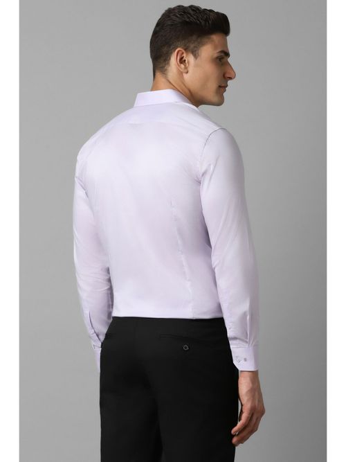 Men Purple Slim Fit Solid Full Sleeves Formal Shirt