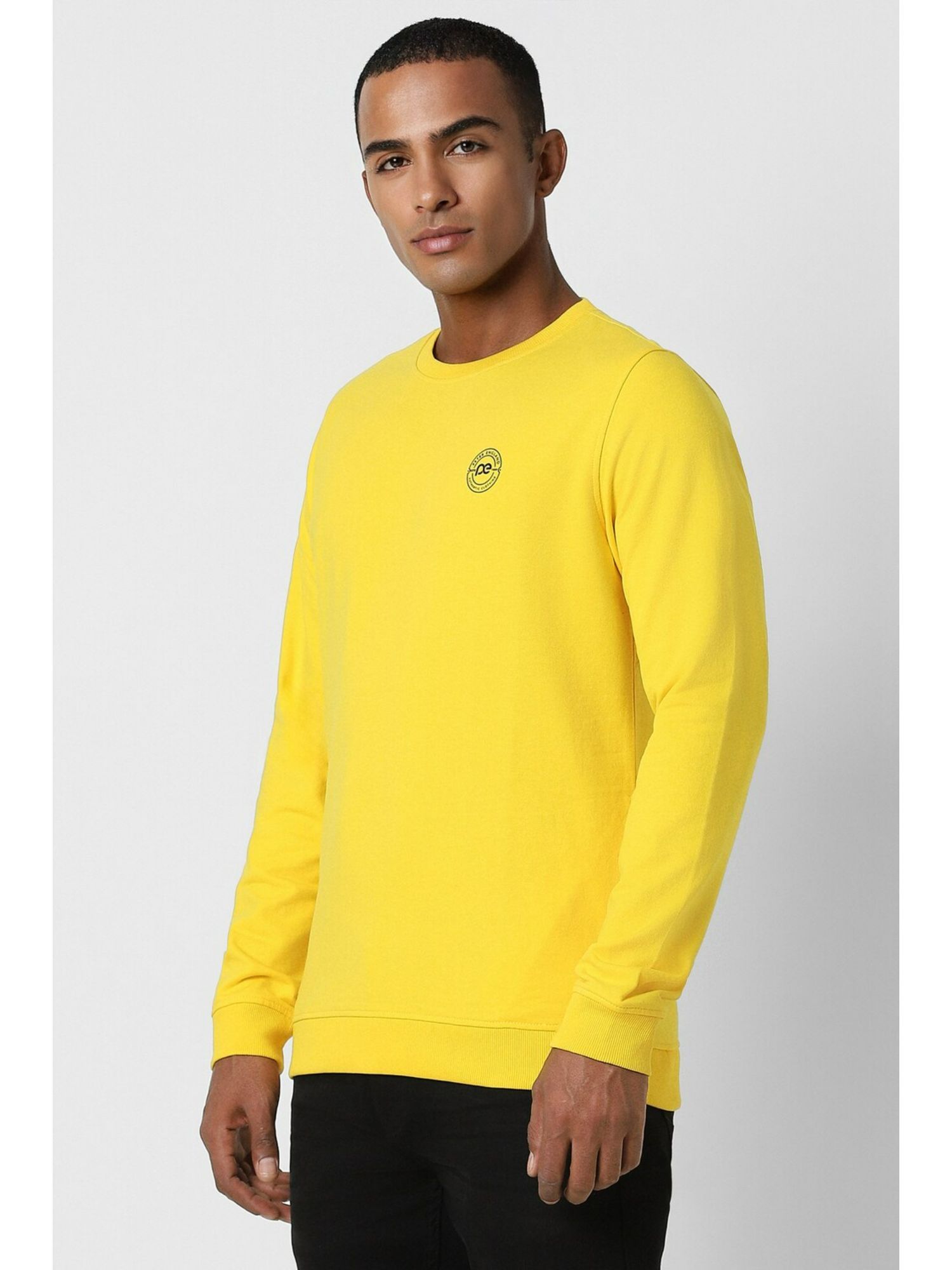 Plain yellow crew neck sweatshirt sale