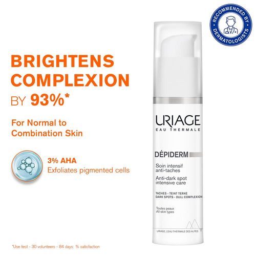 Uriage Depiderm Anti-Dark Spot Face Cream 3% AHA & Vitamin C for Melasma Prevents Dark Spots