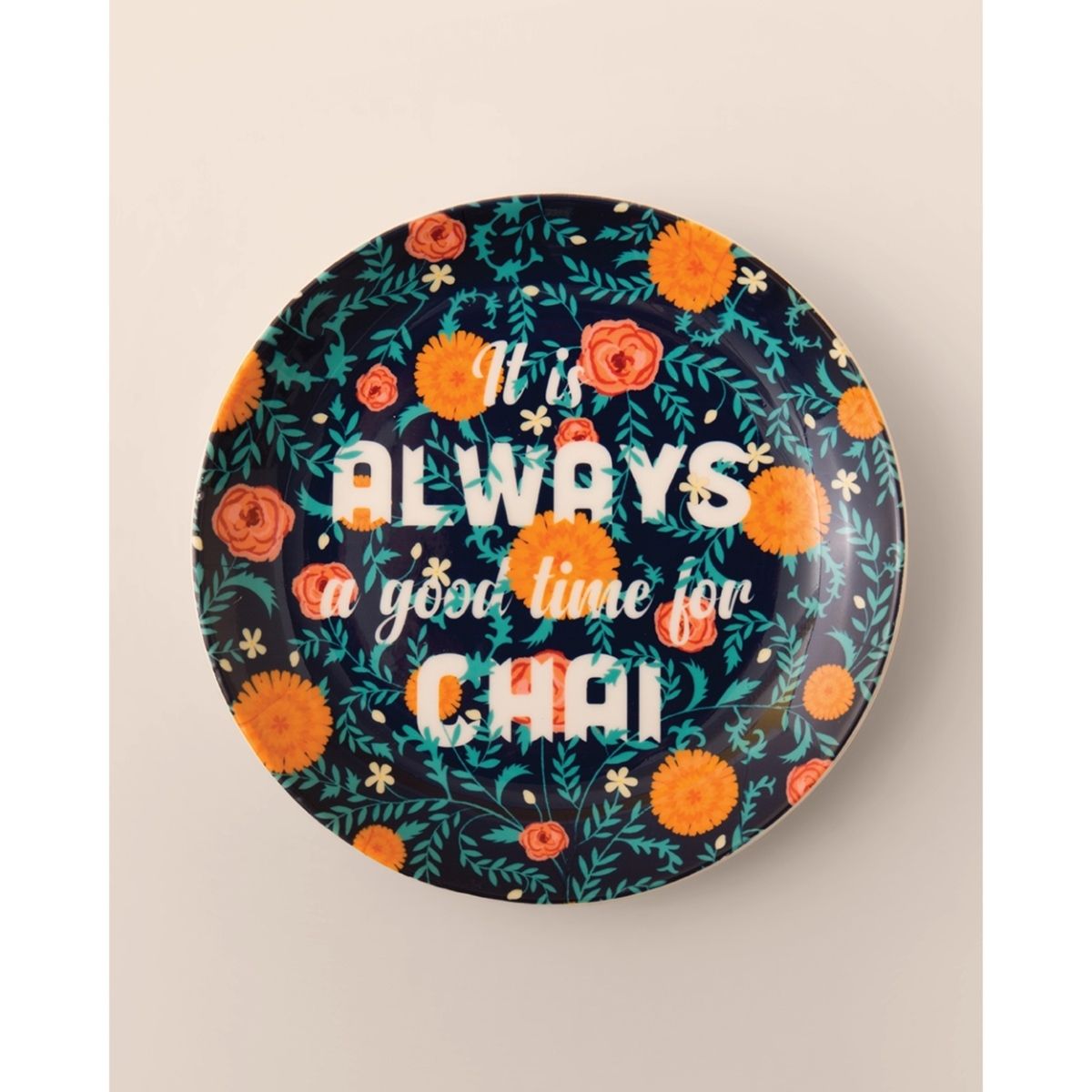 Chumbak Good Time For Chai Wall Plate Black Buy Chumbak Good Time
