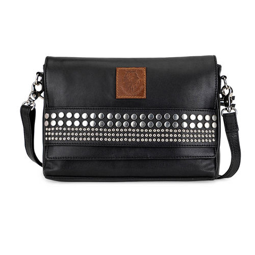 Buy ABELARDO DE MODA Elle Bag Black Studded Sling Bag Online