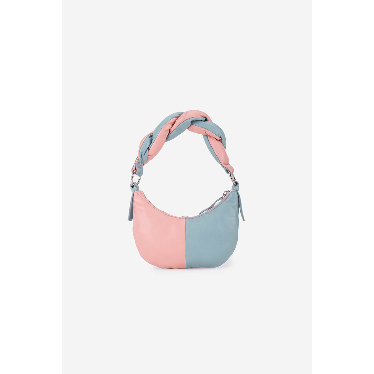 ABELARDO DE MODA Iris Blue & Pink Leather Hand Bag