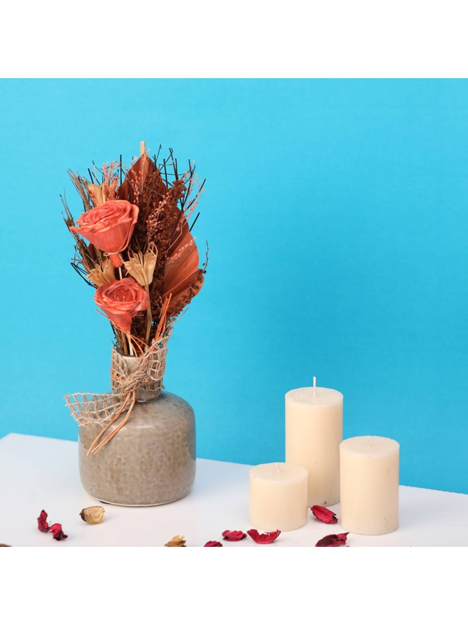De Maison Decor Lea Dried Sunset Orange Vase