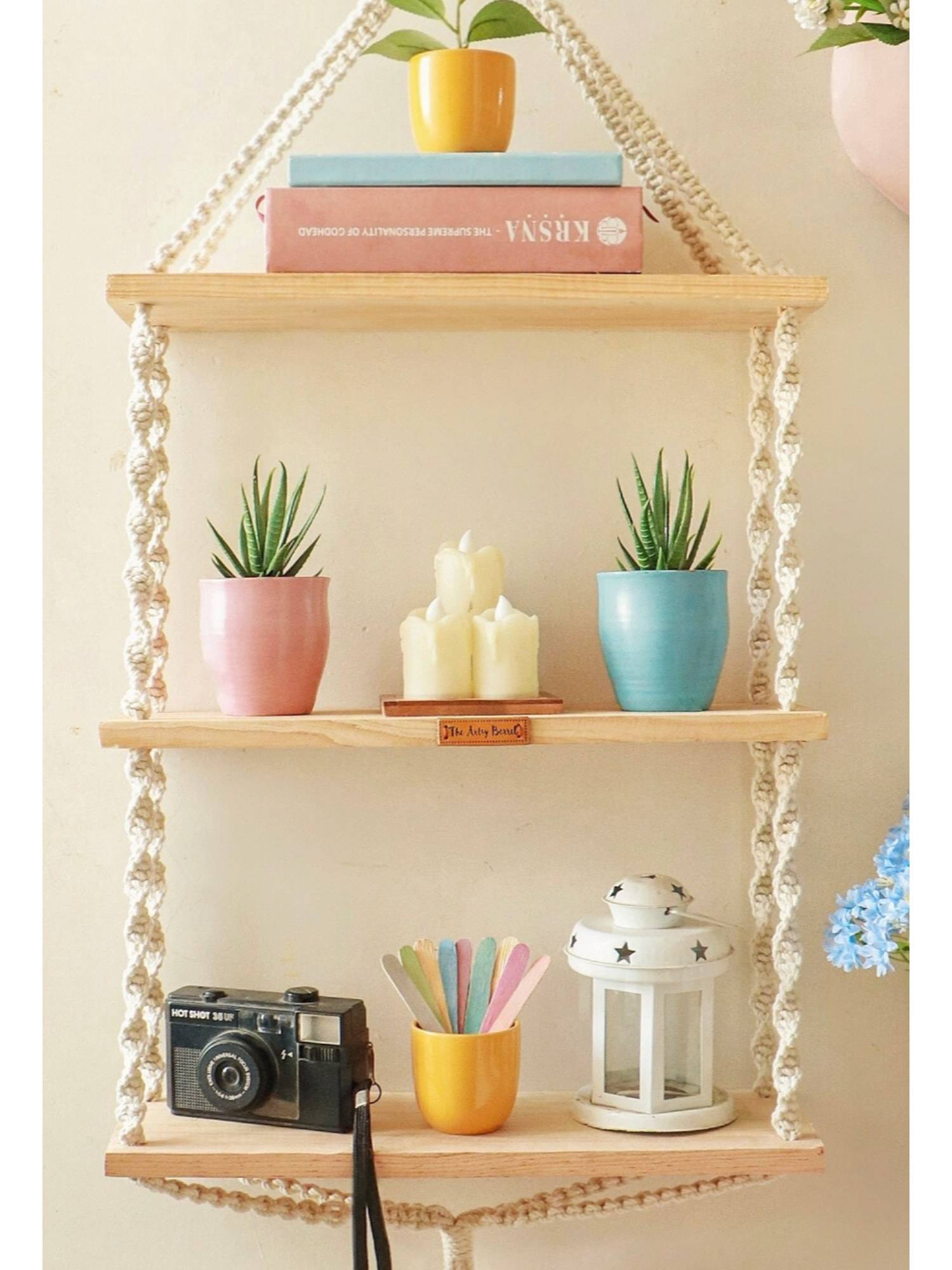 Karighar Boho 3 Layered Floating Shelf