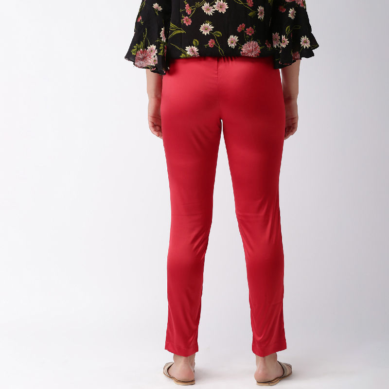 Buy Ancestry Dark Red High Rise Trousers for Women Online @ Tata CLiQ