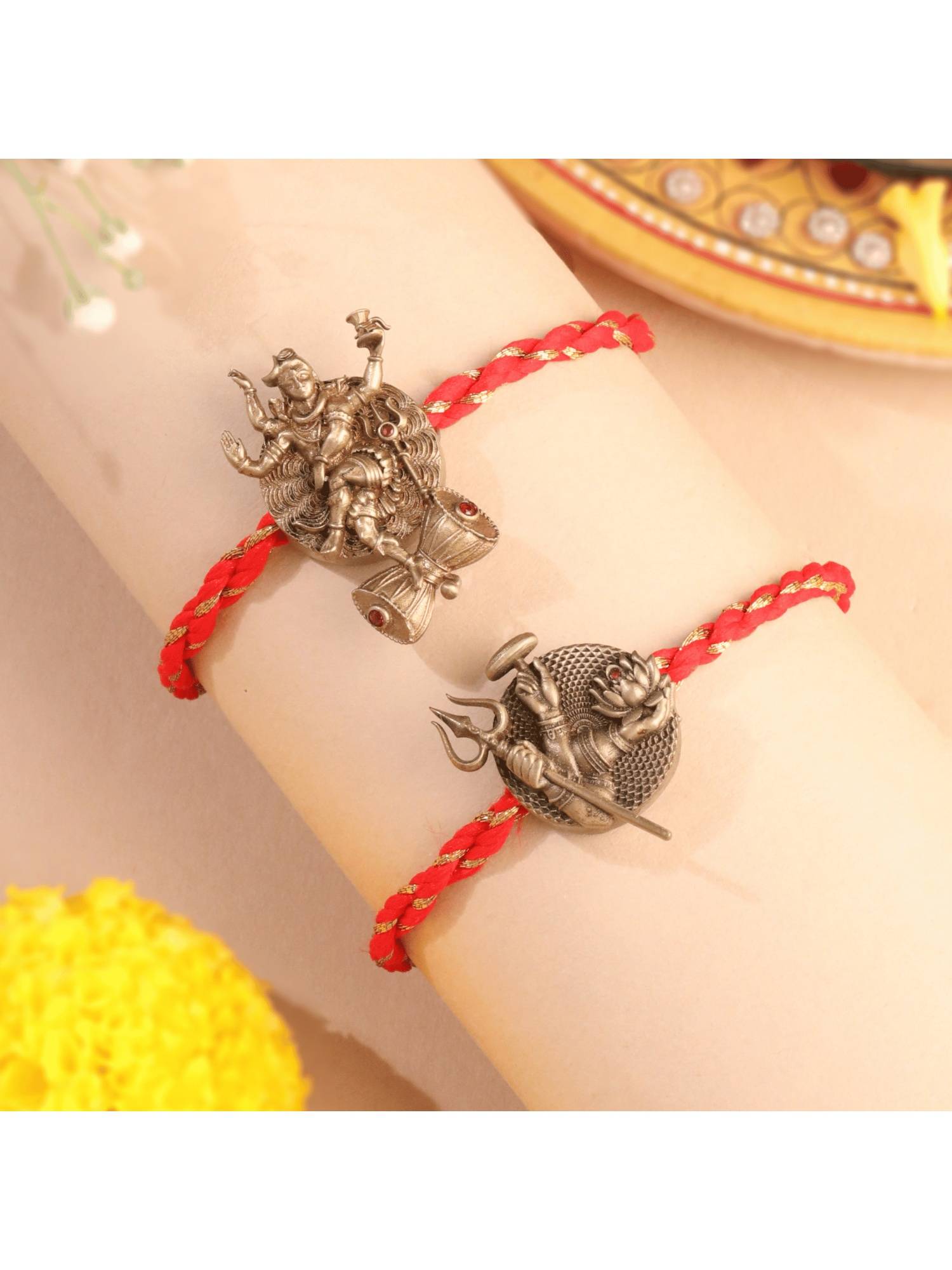 Cosa Nostraa Nataraja And Lord Shiva Divine Rakhi (Pack Of 2)