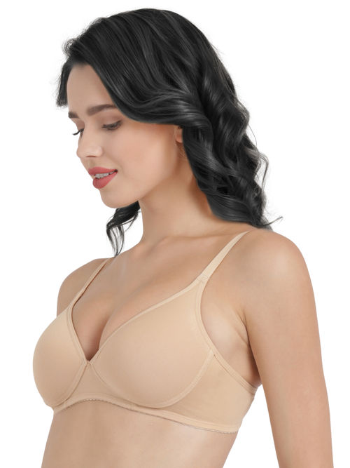 Buy Enamor A039 Perfect Coverage T-Shirt Bra Supima Cotton Padded Wirefree  Medium Coverage - White (36D) Online