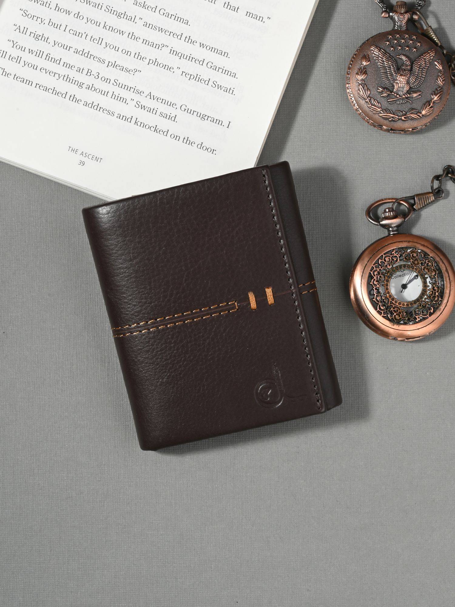 CLOG LONDON Men Brown Solid Flap Closure Three Fold Wallet