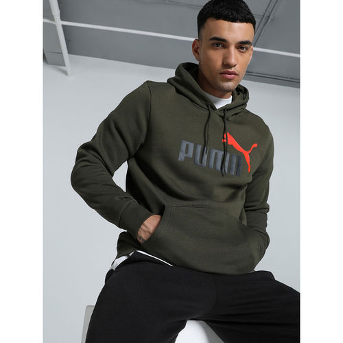 Puma Ess+ Col Big Logo Men's Green Hooded Sweatshirt
