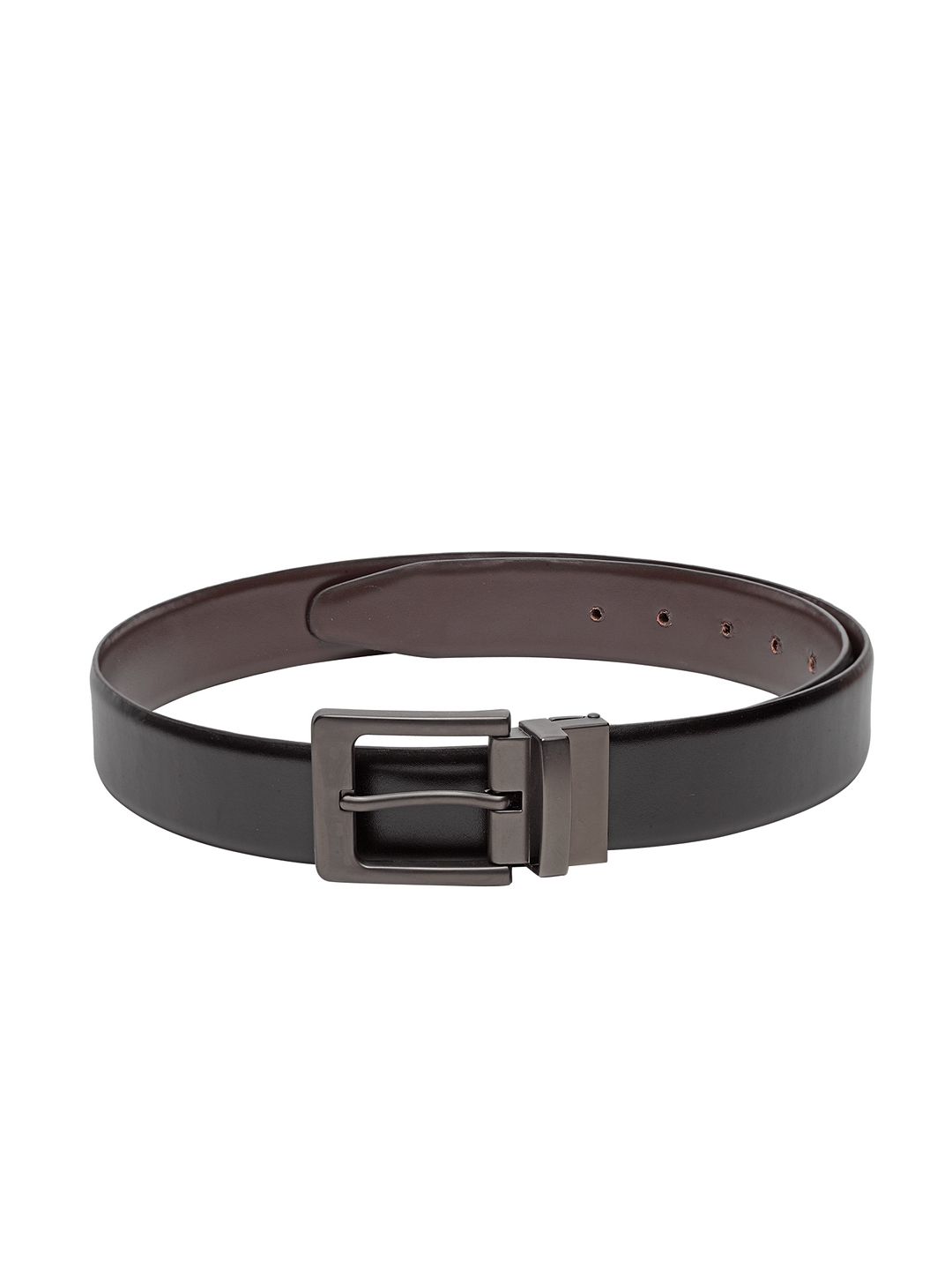 Teakwood Leathers Men Black & Brown Solid Reversible Leather Belt - 42