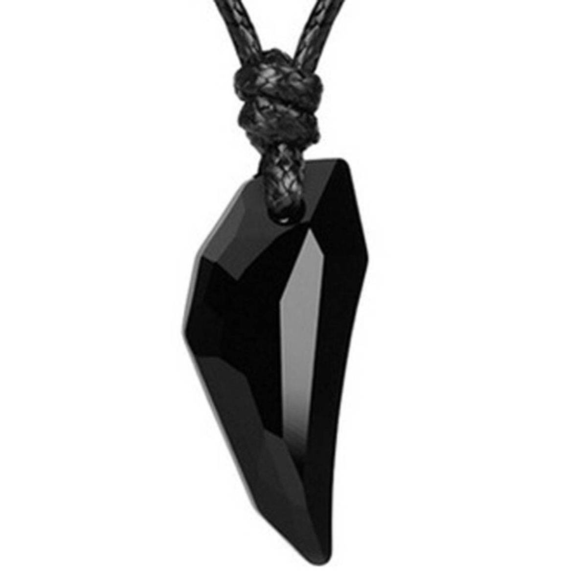 thumbnail image 2 of Stainless Steel Wolf Tooth Pendant Necklace With Fake Turquoise – Men’s Jewelry 2 of 2