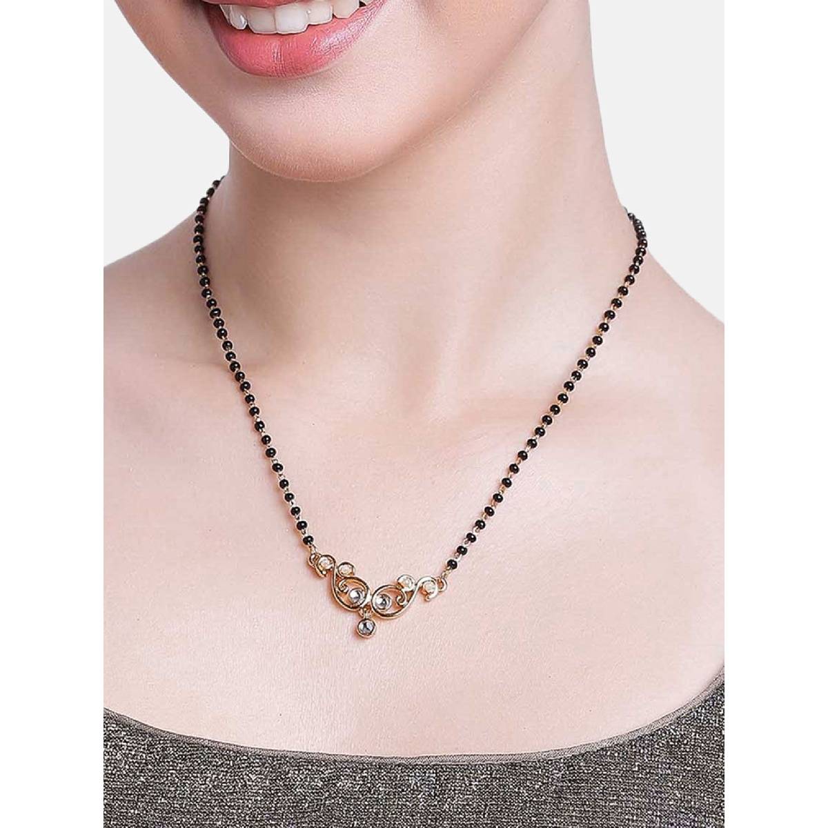 Estele Gold & Rhodium Plated Admirable Mangalsutra Necklace for Women