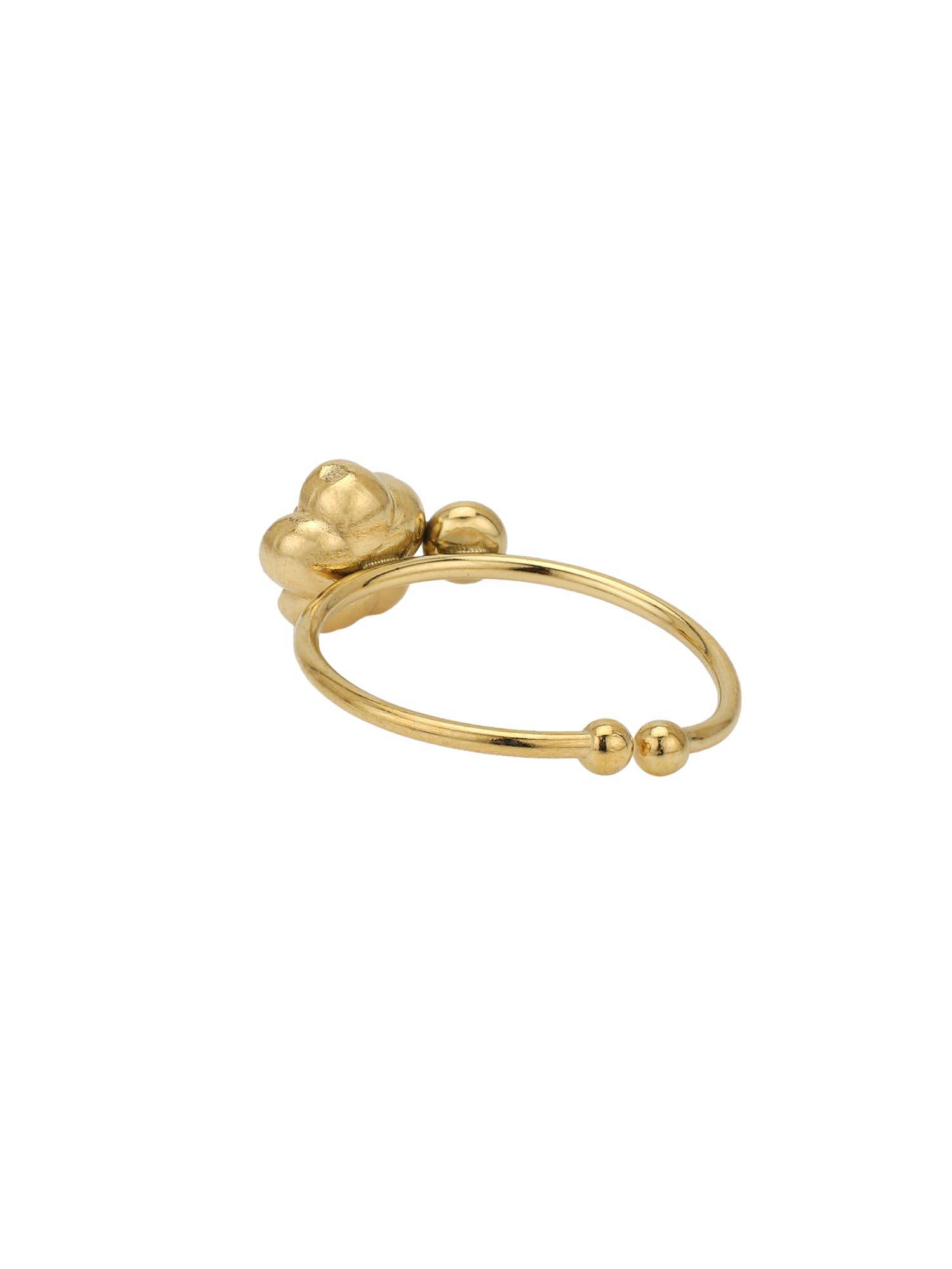 Buy Carlton London Gold Plated Cz Floral Adjustable Ring Online