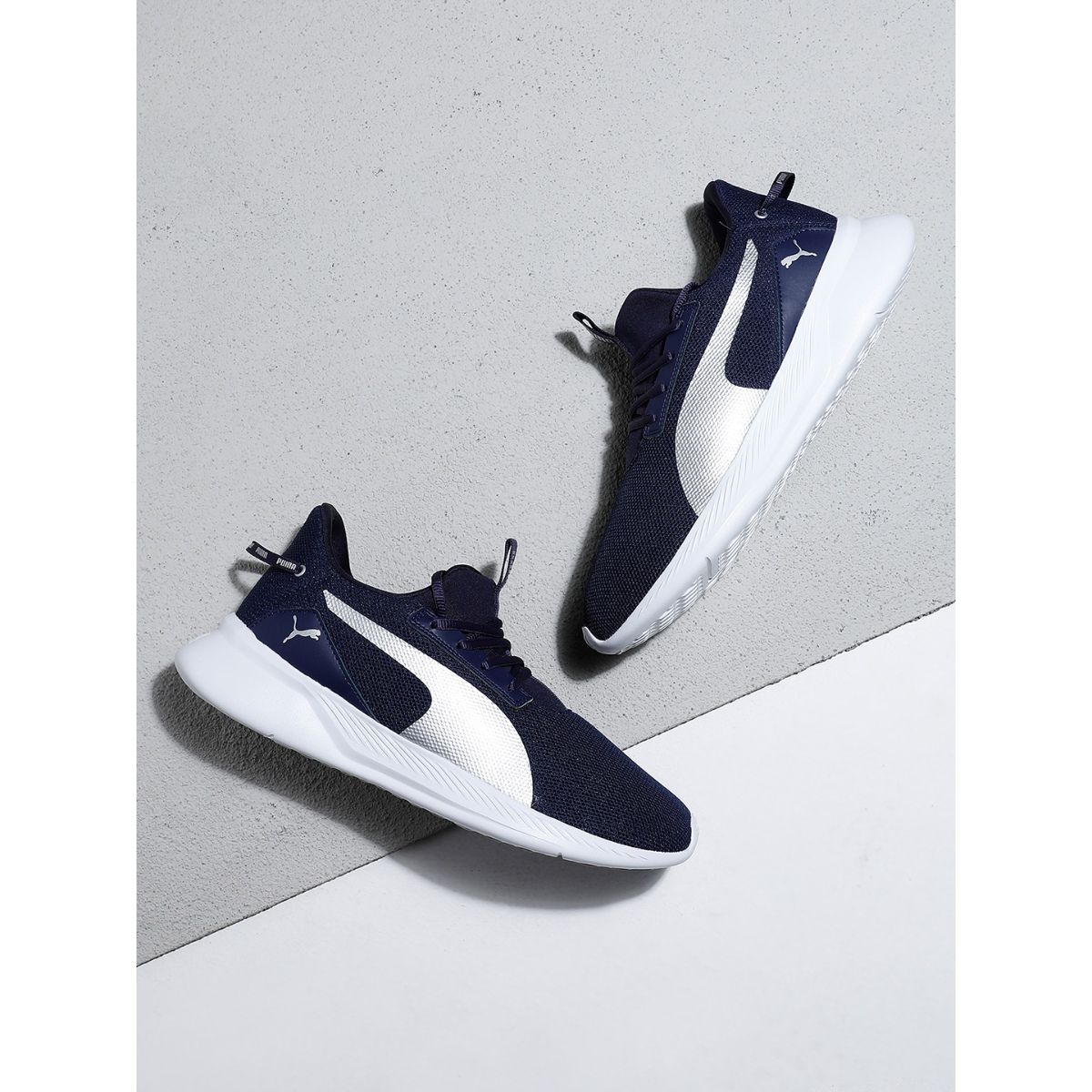 Puma navy blue running shoes hotsell