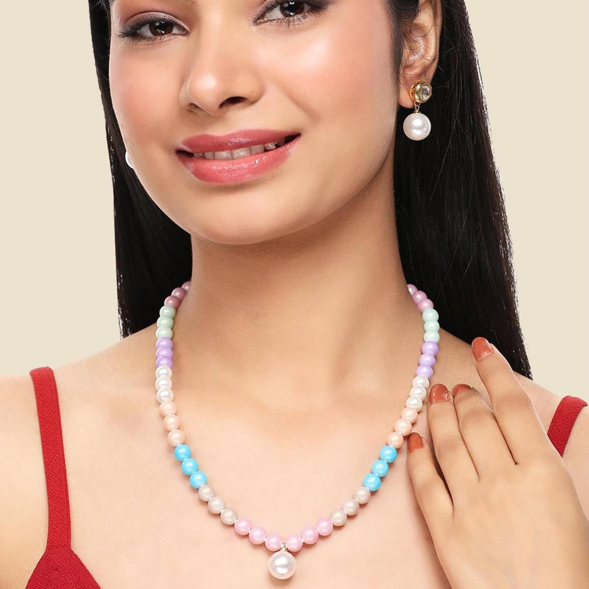 Anika's Creations Ladies Luxury Necklace and Earrings Jewellery set for wedding wear