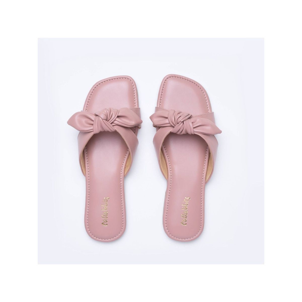 Calla Lilies Bow Me Pretty Solid Baby Pink Flats Buy Calla Lilies Bow Me Pretty Solid Baby Pink