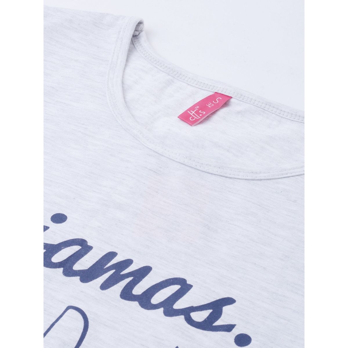 Buy Clt.s Women Tshirt & Pyjama Set Grey Online