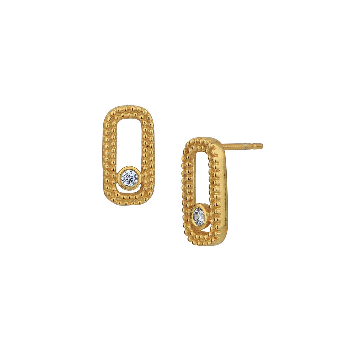Buy Carlton London 18Kt Gold Plated with Cz Contemporary Stud Earring ...