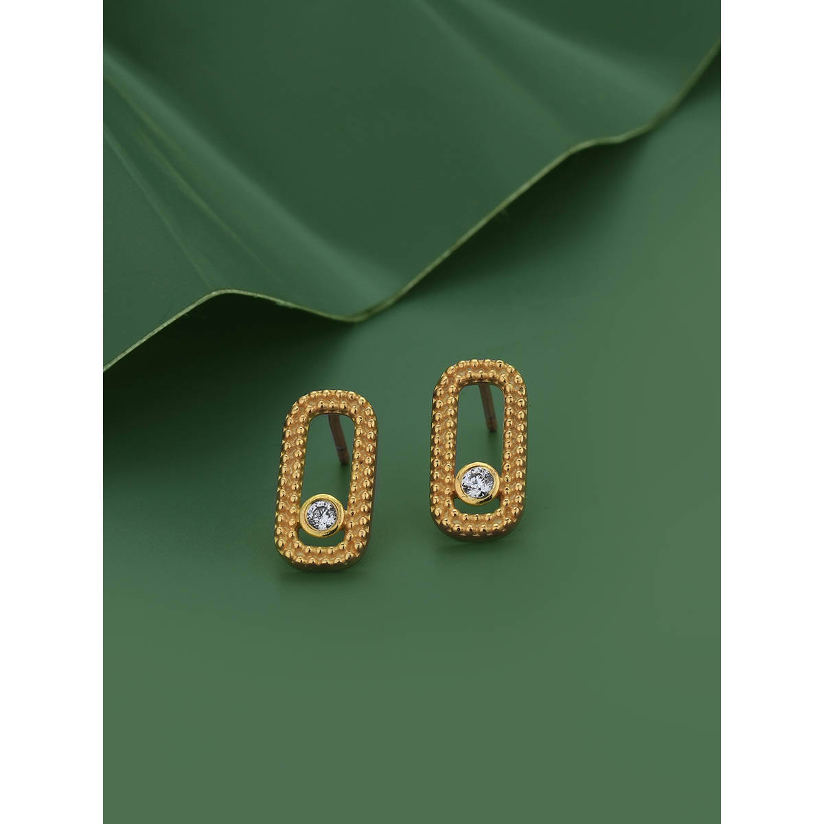 Buy Carlton London 18Kt Gold Plated with Cz Contemporary Stud Earring ...