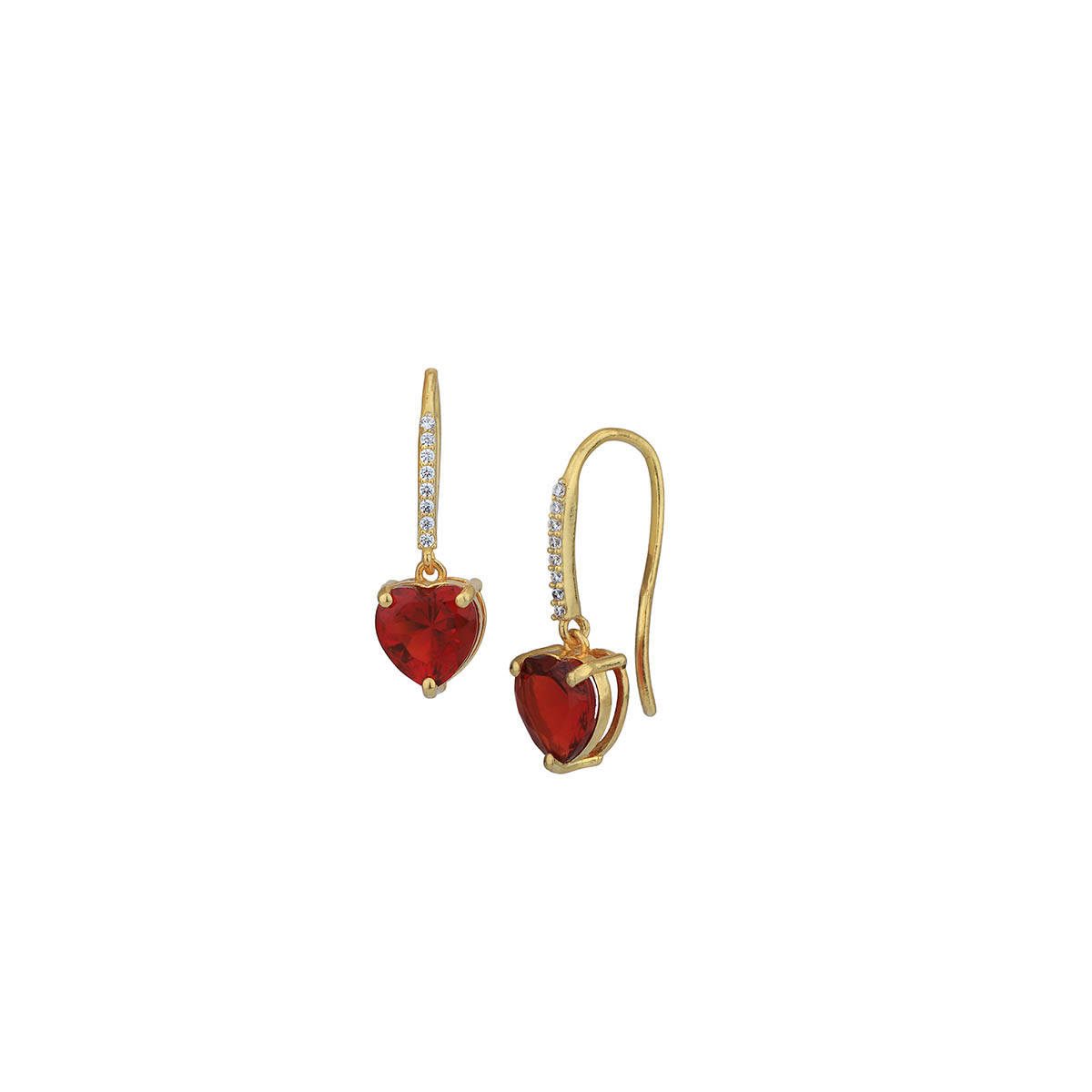 Buy Carlton London 18Kt Gold Plated with Cz Heart Drop Earring for ...