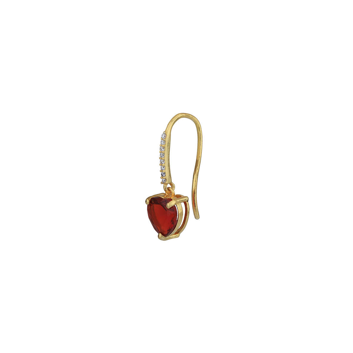 Buy Carlton London 18Kt Gold Plated with Cz Heart Drop Earring for ...