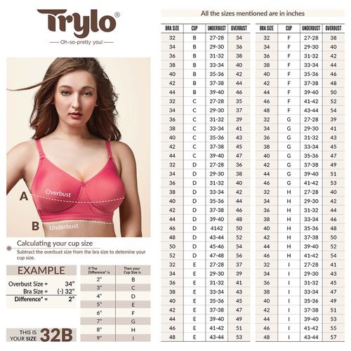 TRYLO Women's Cotton Non-Wired Full Cup Non Padded Regular Bra (OMNIMISER)