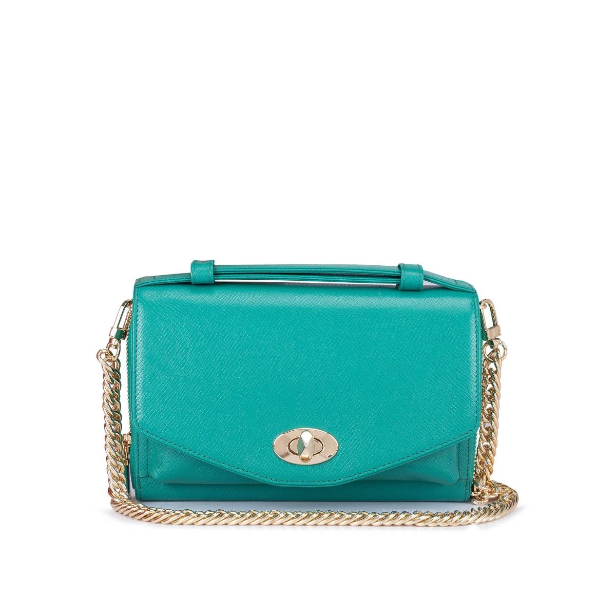 Buy Da Milano Genuine Leather Green Sling Bag Online