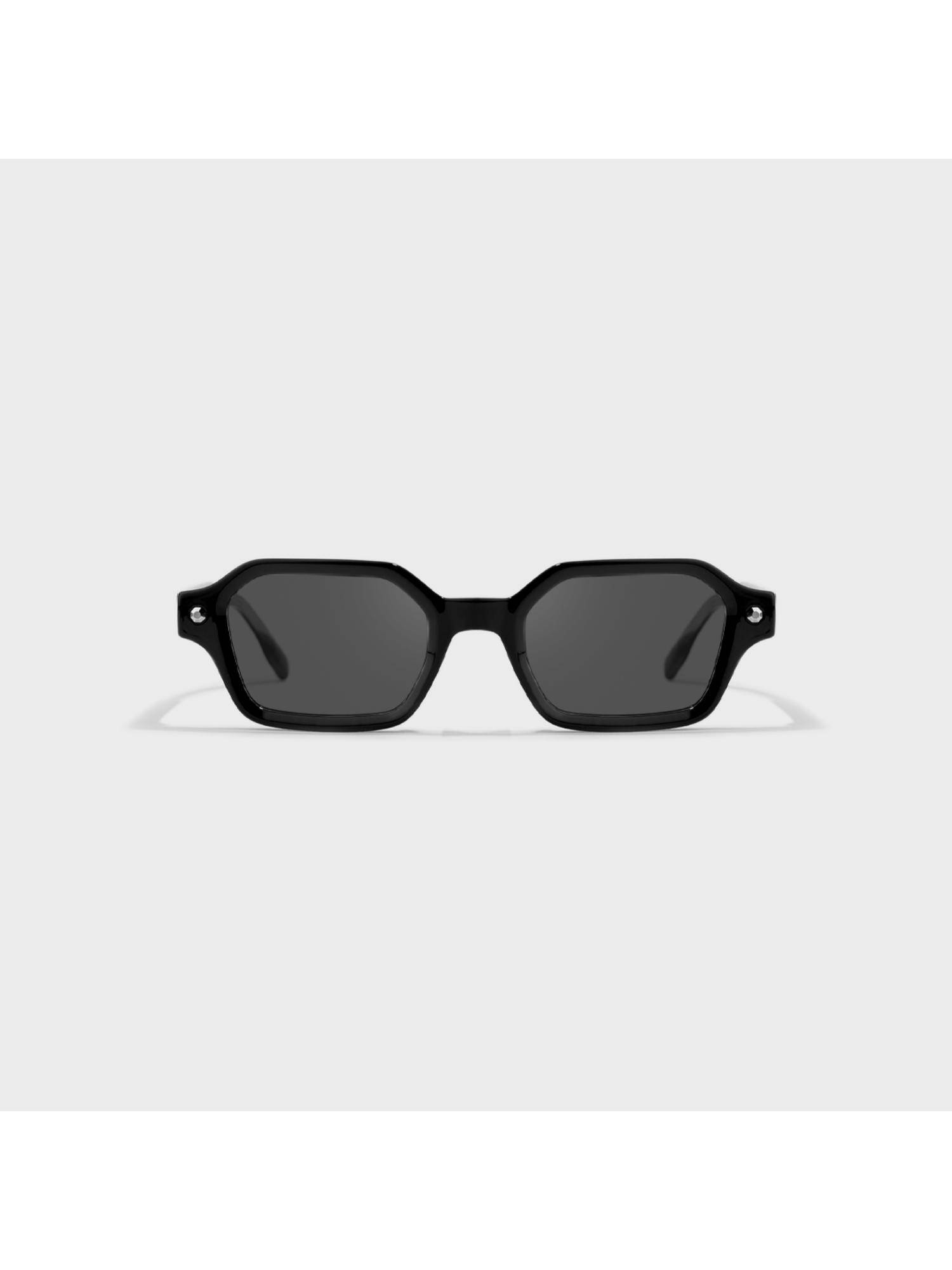 SAM AND MARSHALL Unisex Propionate Black Hexagon Full Rim Sunglasses-Wesley_Black_20330