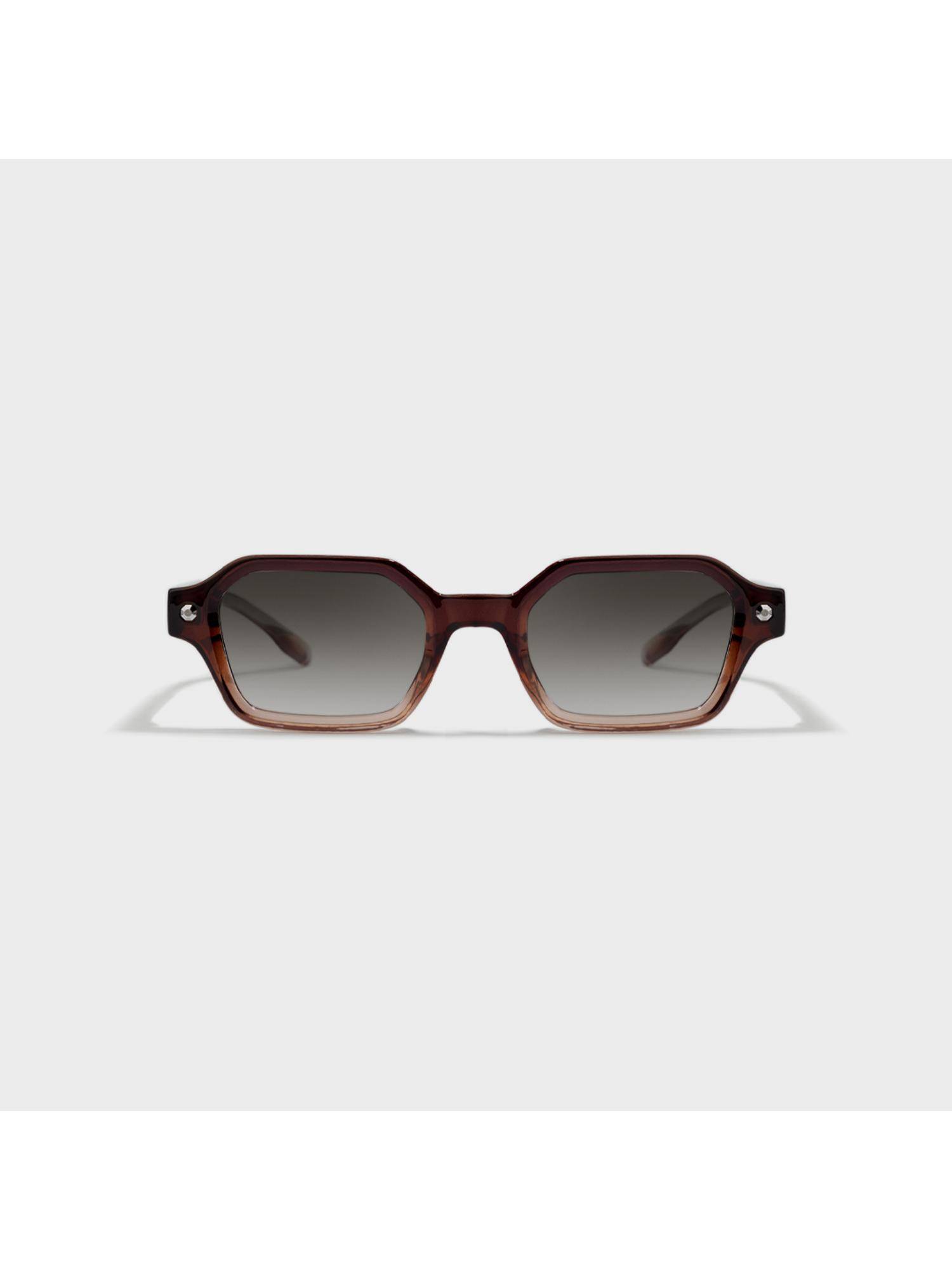 SAM AND MARSHALL Unisex Propionate Brown Hexagon Full Rim Sunglasses-Wesley_Gradient_20326