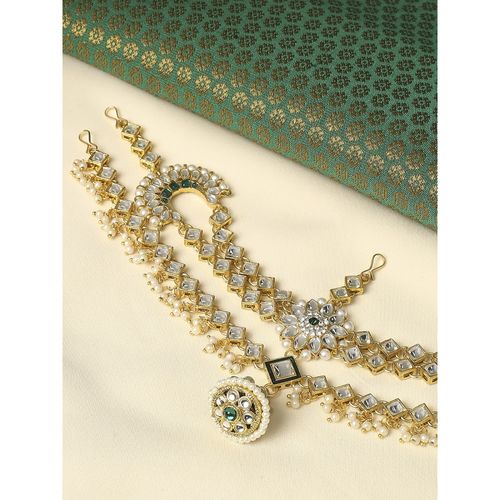 Buy OOMPH Gold Tone Kundan and Pearls Traditional Wedding Bridal