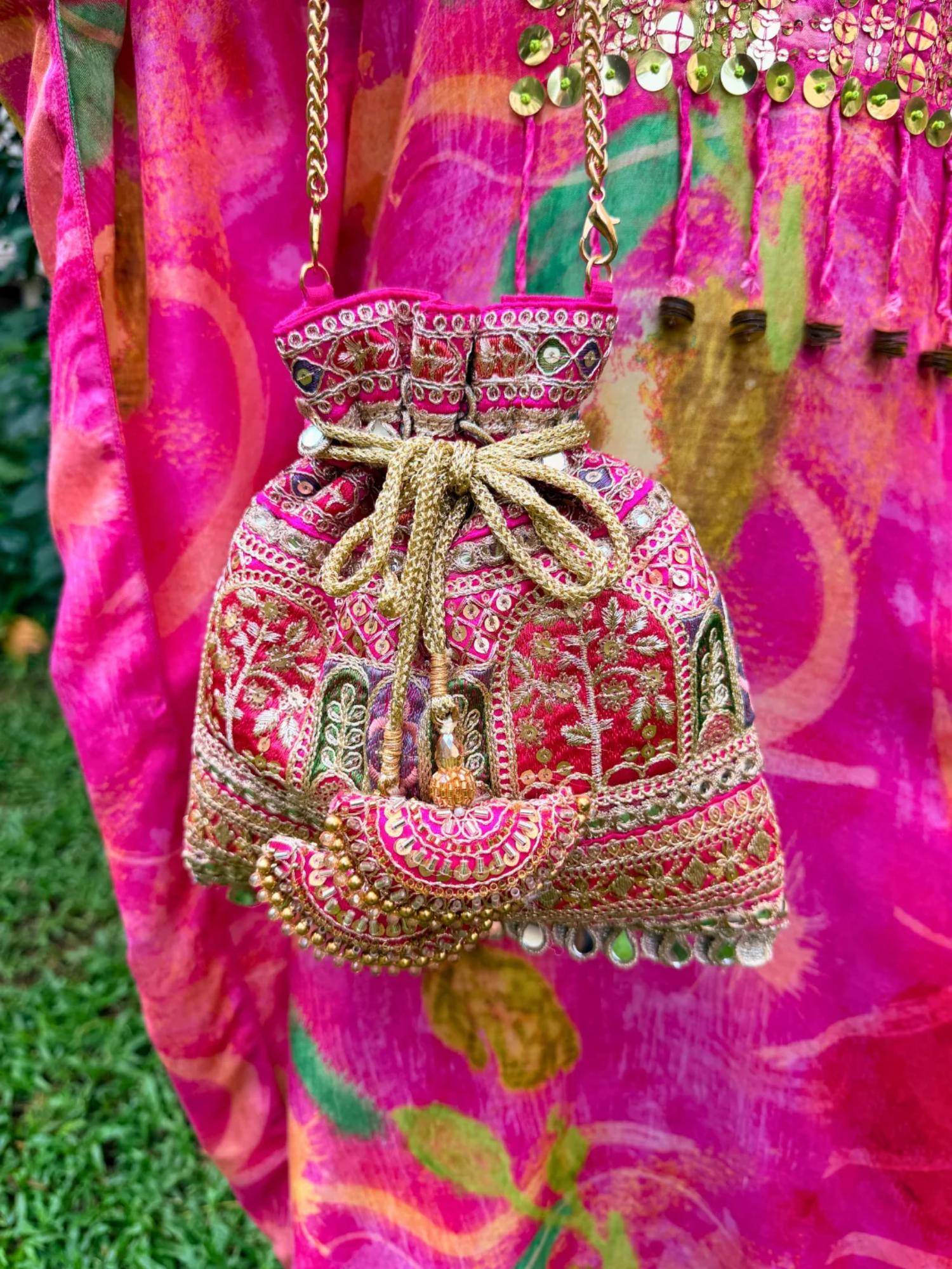 SG By Sonia Gulrajani Rooh Pink Potli Bag