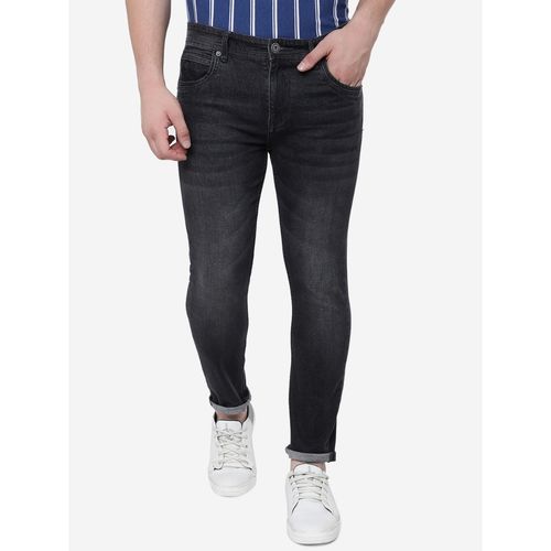 Buy Greenfibre Men Dark Grey Cotton Stretch Urban Fit Solid Jeans