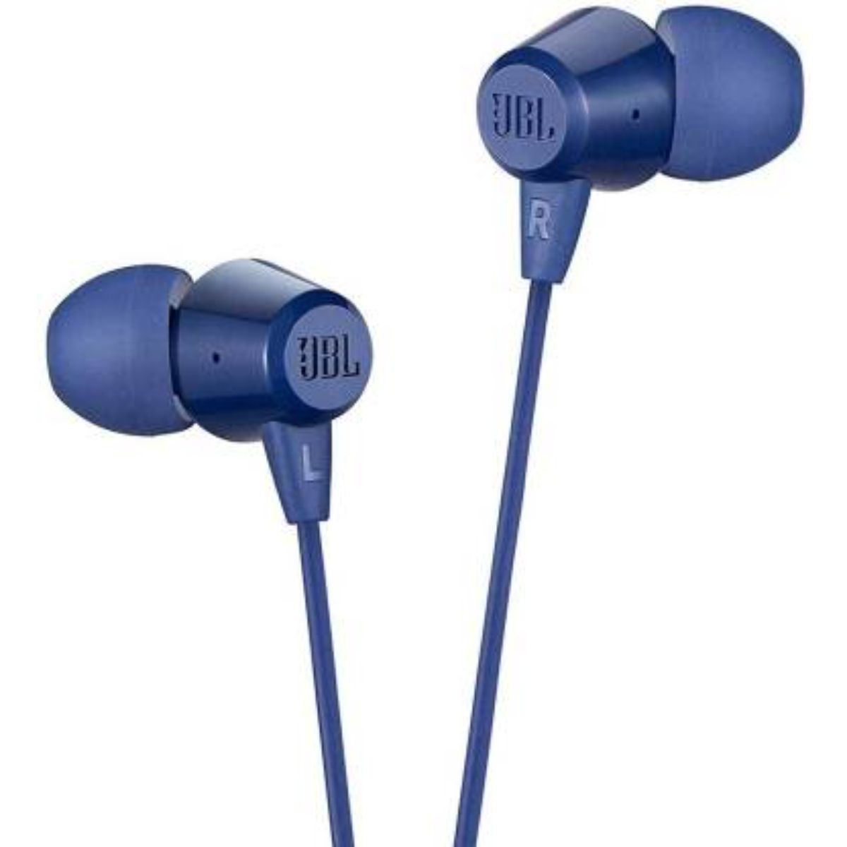 JBL T50HI, In-Ear Wired Earphones with Mic, Signature Sound, Deep Bass, VA Support (Blue)