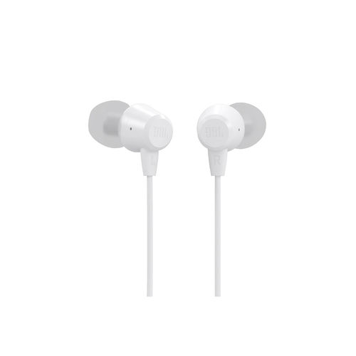 JBL T50HI, In-Ear Wired Earphones with Mic, Signature Sound, Deep Bass, VA  Support (White)
