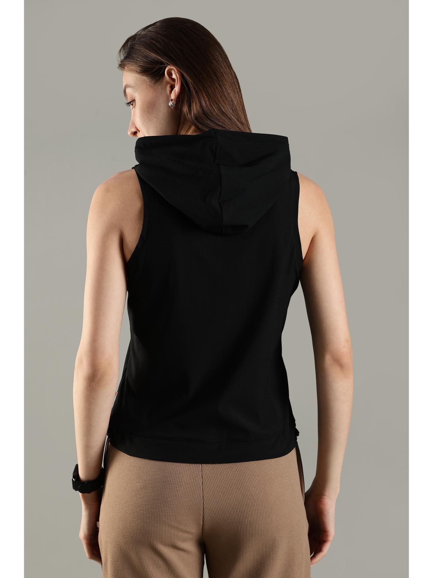Buy DOMIN8 Women's Sleeveless Hoodie with Kangaroo Pocket and Neon