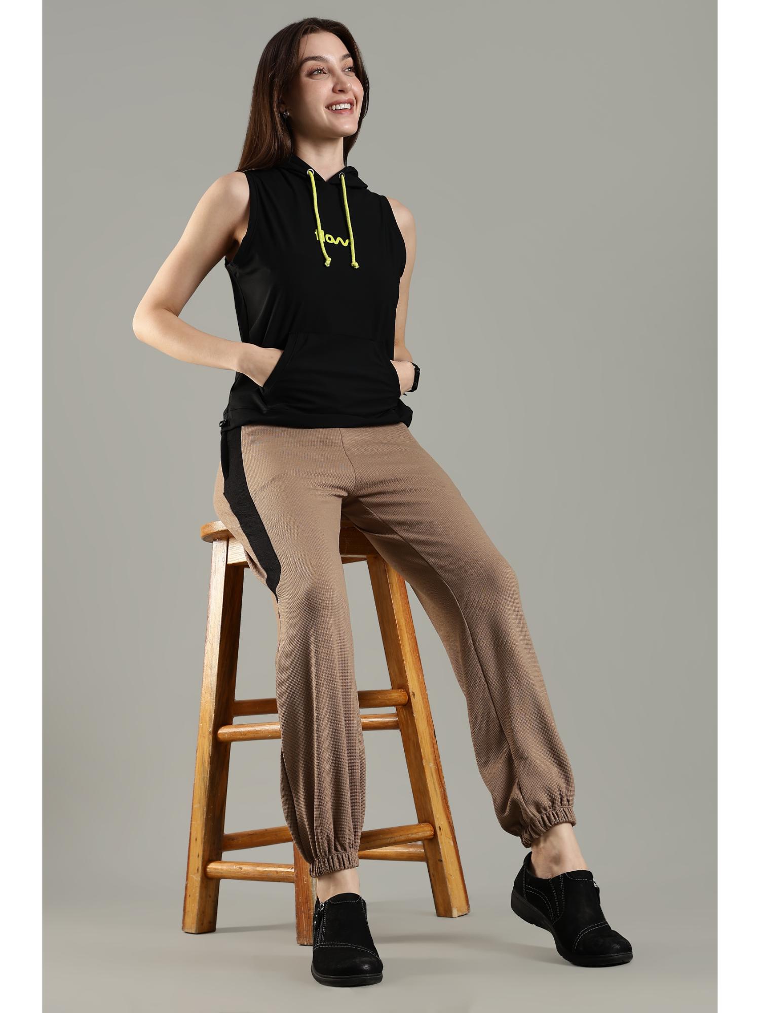 Buy DOMIN8 Women's Sleeveless Hoodie with Kangaroo Pocket and Neon