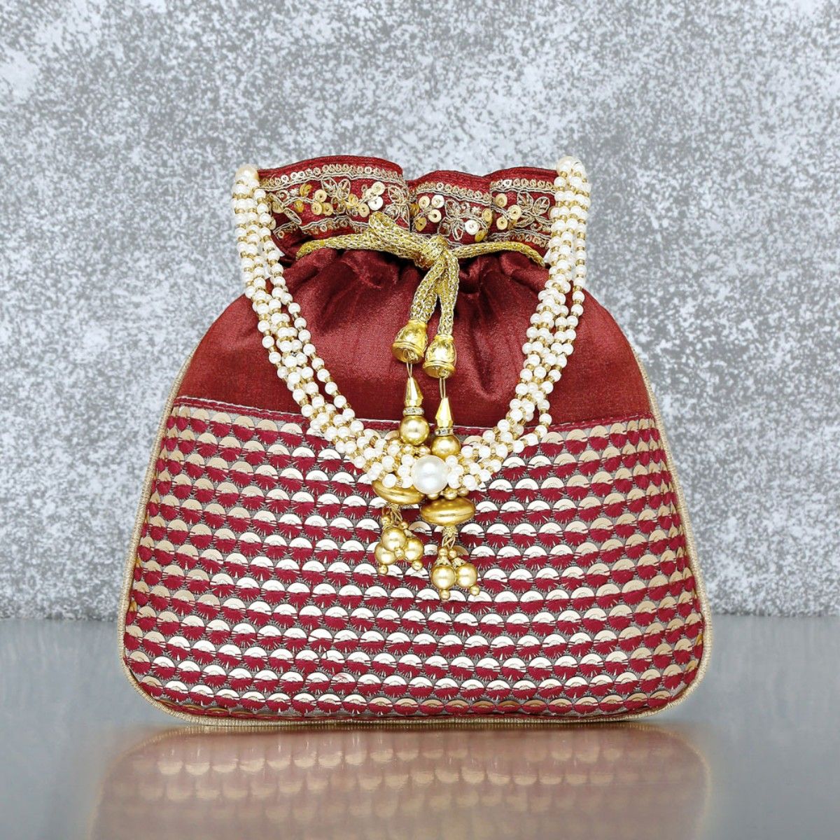 PEORA Batuas and Potlis : Buy Peora Embroidered Potli Bags Handmade Ethnic  Purse Evening Handbags Stylish Maroon - P23M Online