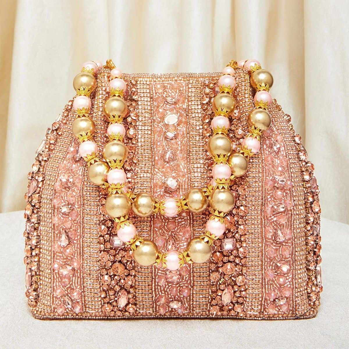 La Belle Rhinestone Evening Clutch Bag | Elegant Tassel Pendant | Silk –  MEERADINARD