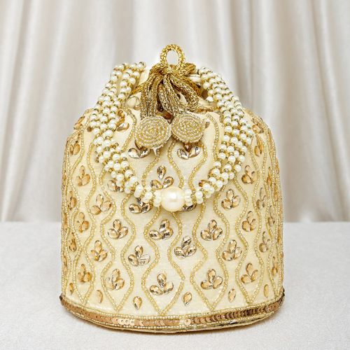 Peora Embroidered Potli Bags Handmade Ethnic Purse Handbags Stylish Cream  P88CRM