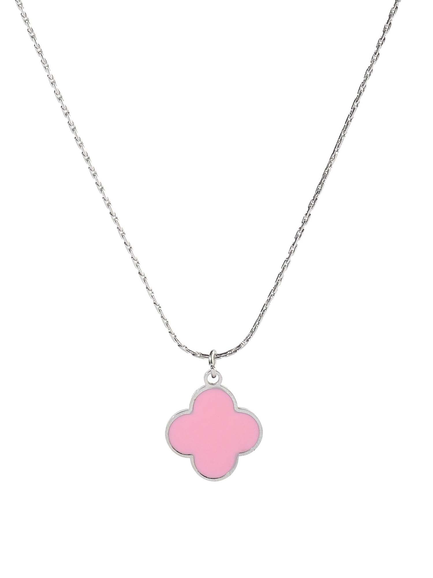 Buy Salty Women Blush Pink Clover Necklace Online