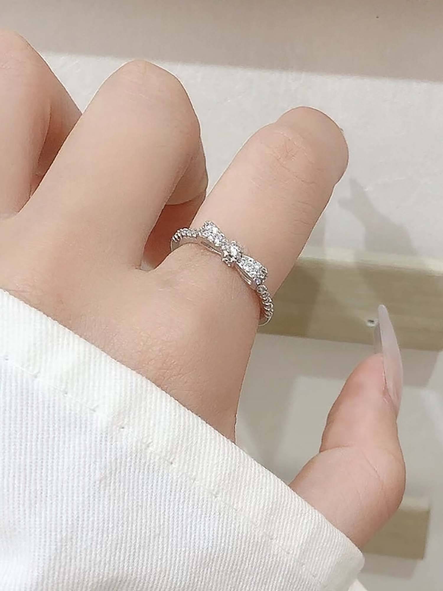 Salty Women White Margaret Crystal Bow Ring