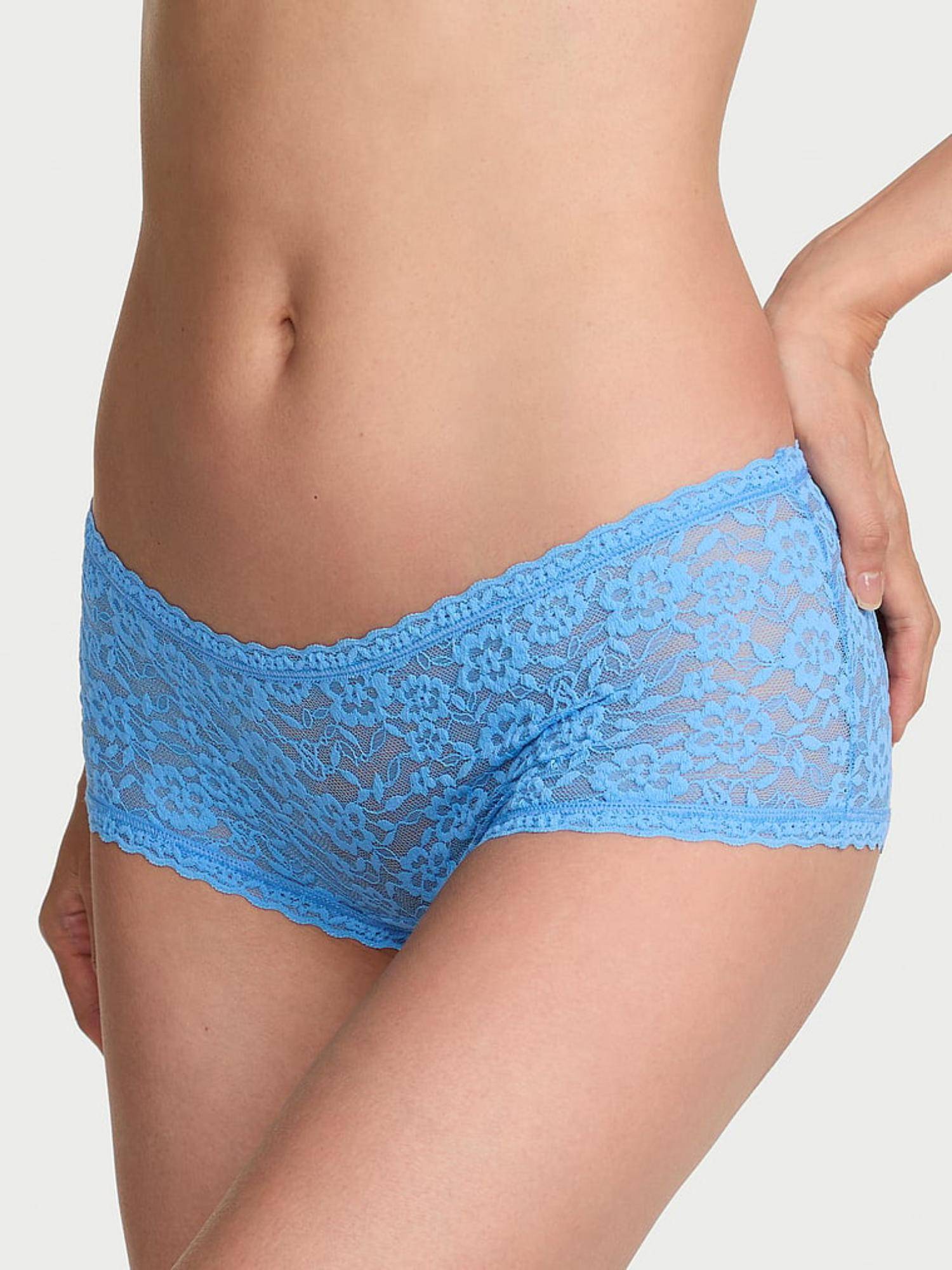Victoria's Secret Blue The Lacie Lace Low Rise Boyshort (S)