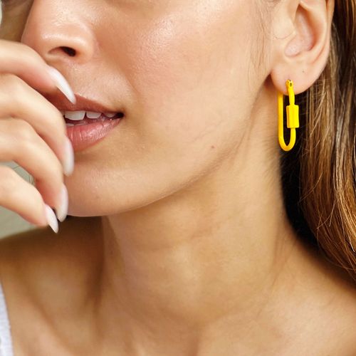 Buy Pipa Bella by Nykaa Fashion Chic Neon Yellow Hoops Online