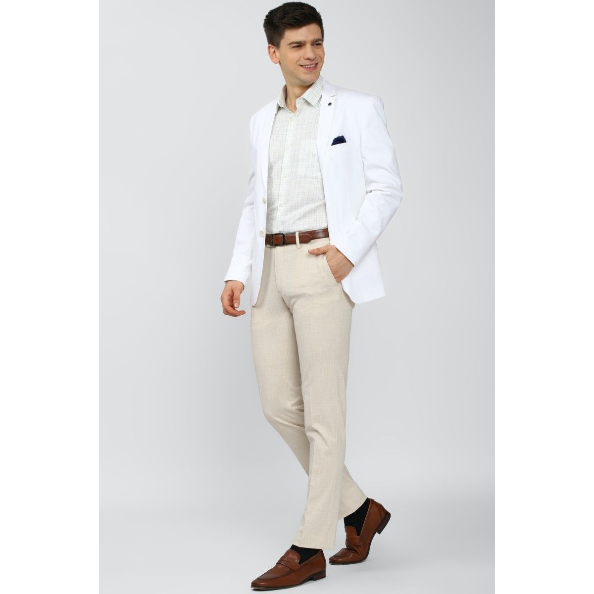 Cream Colour Tuxedo With Metal Pleats On Lapel With Trousers – shop soniyag