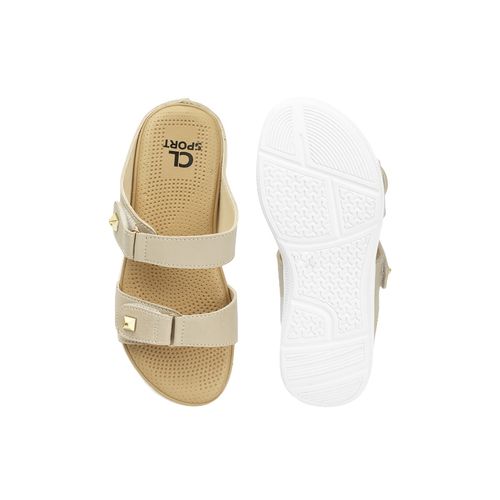 Buy Carlton London Beige Comfort Women's Velcro Sandals Online