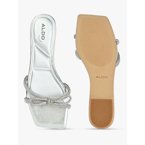Buy Aldo Silver Slide Flats Online