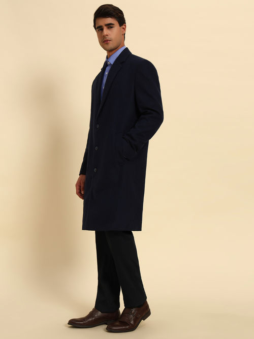 Buy Cantabil Men Navy Blue Smart Fit Long Blazer Online