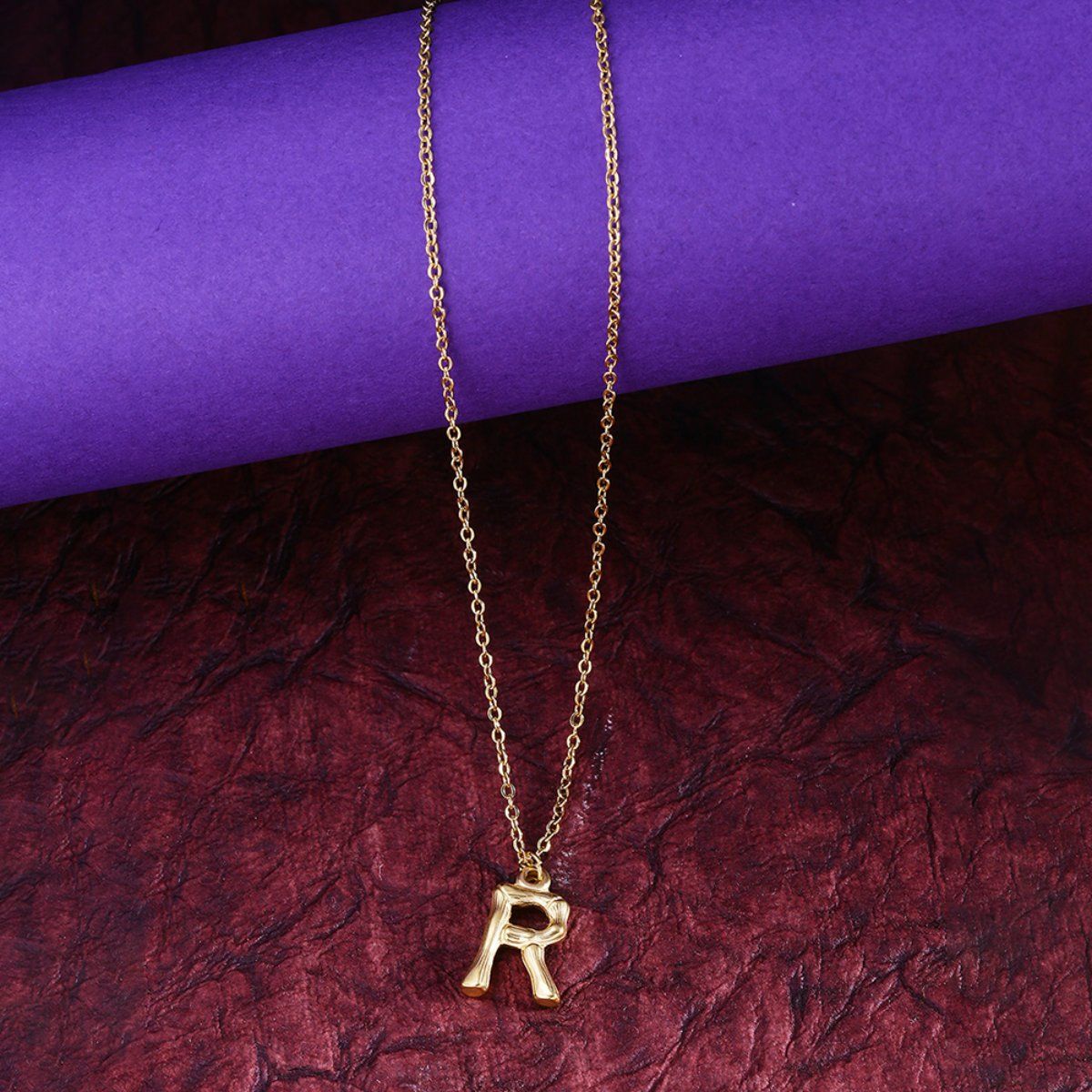 R Letter Pendant in 22ct Gold | Purejewels.com